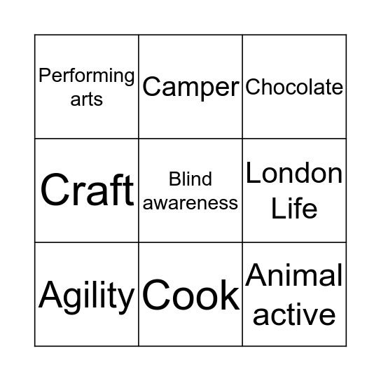 Guiding Bingo Card