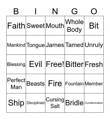 Watch Your Mouth Bingo Card