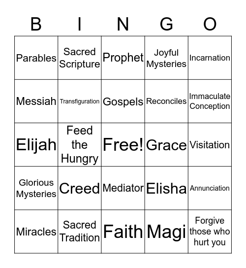 Chapters 1-14 Bingo Card