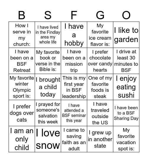LM FELLOWSHIP Bingo Card