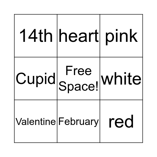 Valentine's Day Bingo Card