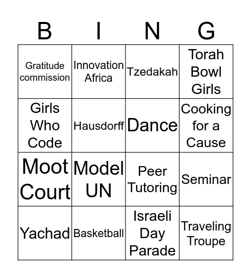 Bingo Card