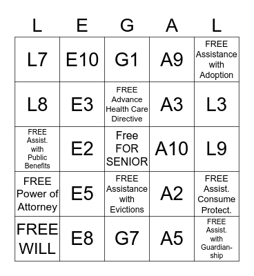 ALU LIKE SENIOR BINGO Card