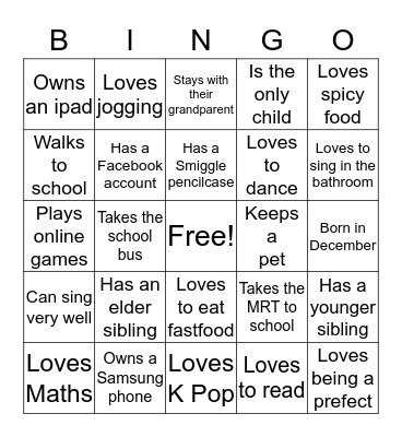Find Someone Who Bingo Card