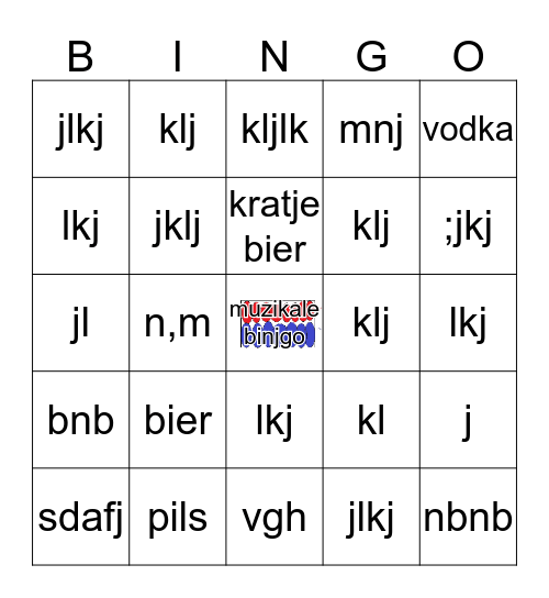 muzikale bingo Card