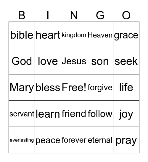 Jesus Has Our Heart Bingo Card