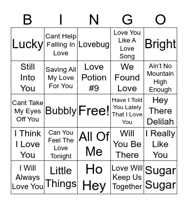 Valentine's Bingo Card