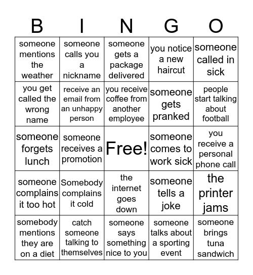 office bingo ideas