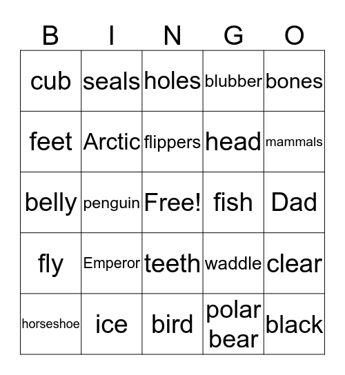 Polar Bingo Card