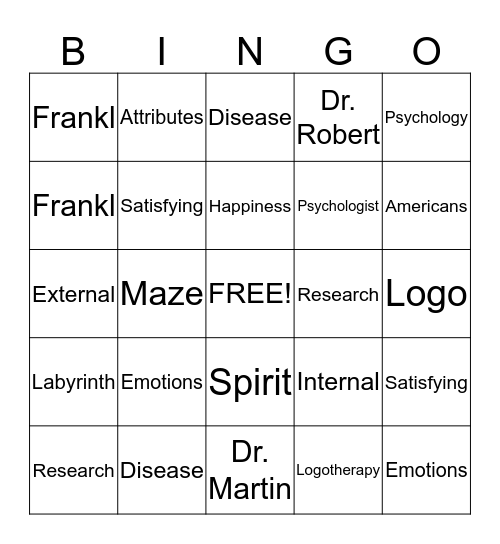 Meaning  Bingo Card