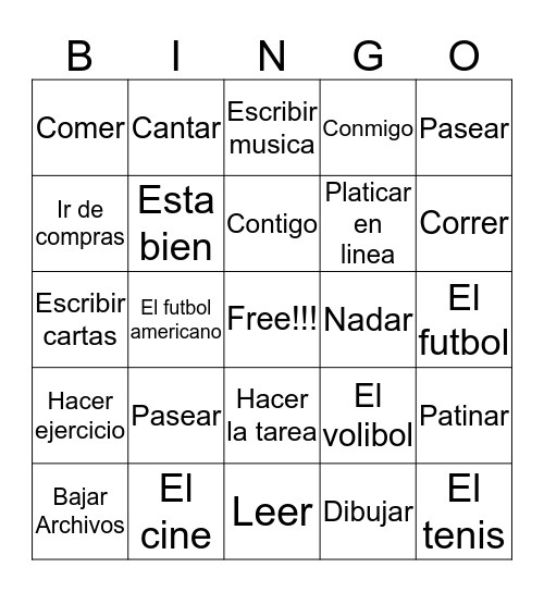 Chapter 3 Bingo Card