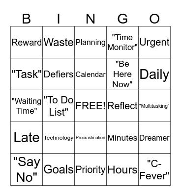 TIME Bingo Card