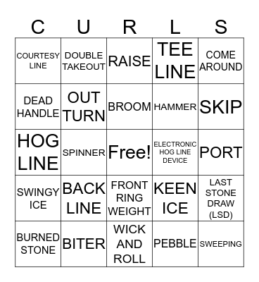 CURLING BIRTHDAY BINGO 2018 Bingo Card