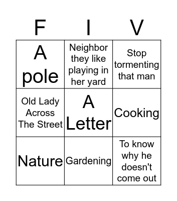 Chapter  Bingo Card