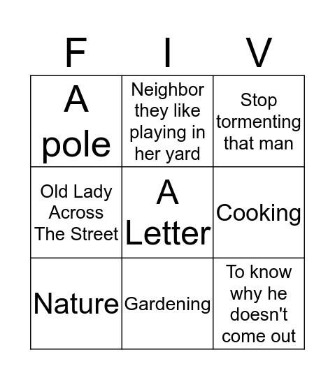 Chapter  Bingo Card