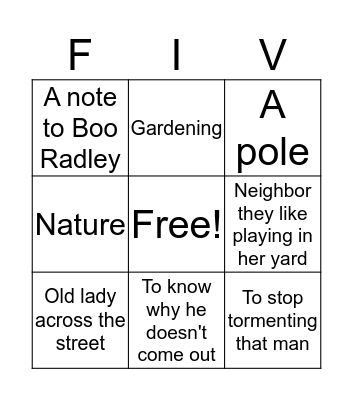 Chapter  Bingo Card