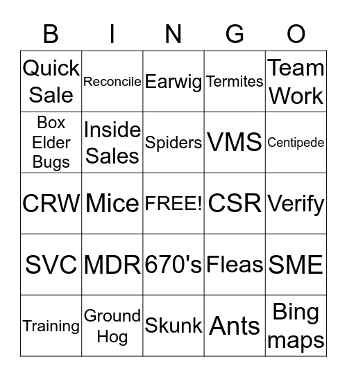 United through Service Bingo Card