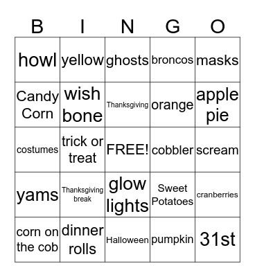 MY DENVER Bingo Card