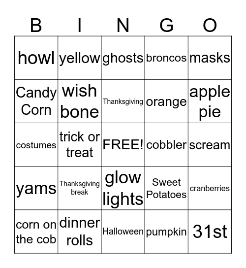 MY DENVER Bingo Card