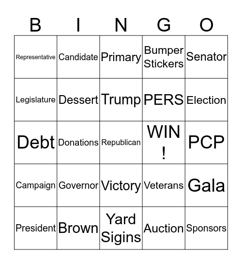 Turning Oregon Red Bingo Card