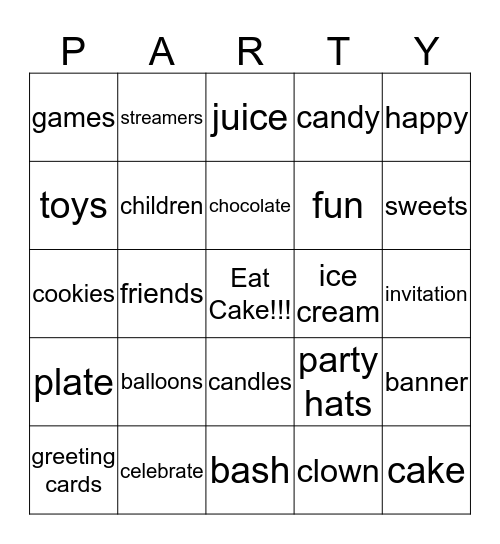 Birthday bingo Card