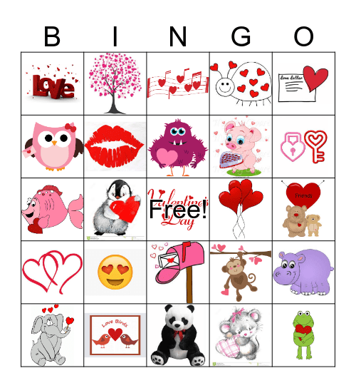 Valentine's Day Bingo Card