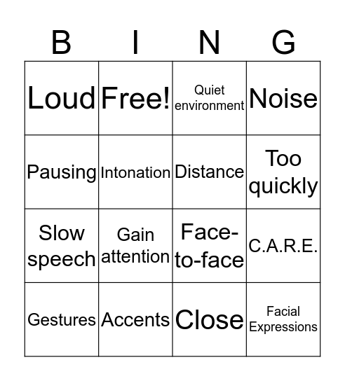 Listening to Difficult Talkers Bingo Card