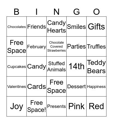 Valentine's Day Bingo Card