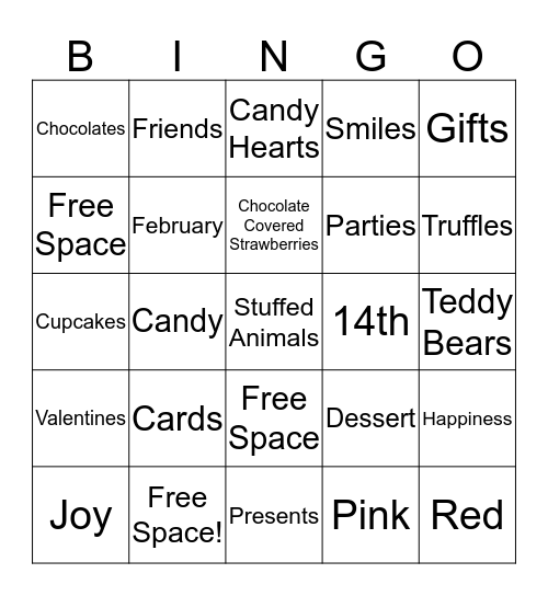 Valentine's Day Bingo Card