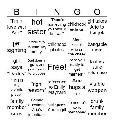HOMETOWN BINGO Card