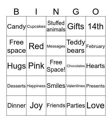 Valentine's Day Bingo Card