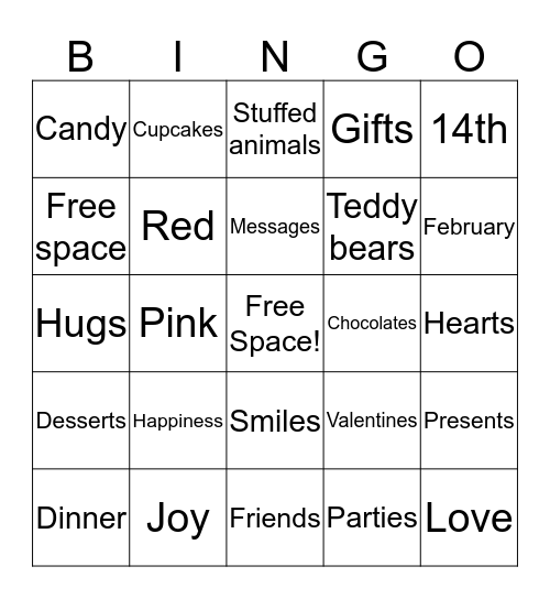 Valentine's Day Bingo Card