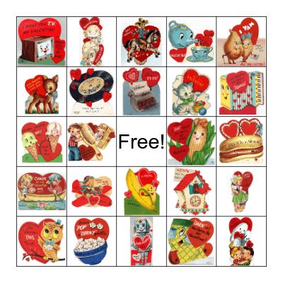 Vintage Valentines Bingo Card