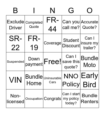 BINGO Card