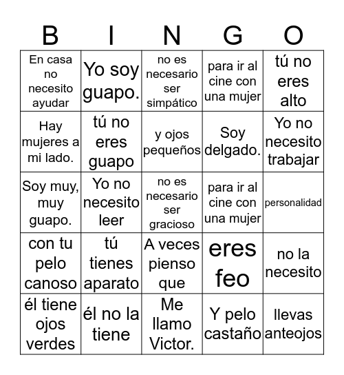 GUAPO Bingo Card