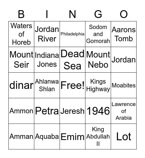 Jordan Bingo Card