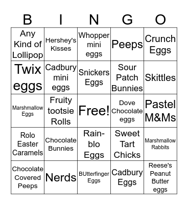 Easter Bingo Card