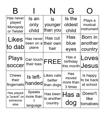 BINGO Card