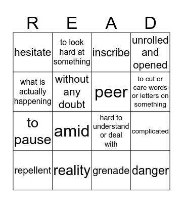 W3 Combat Zone Bingo Card