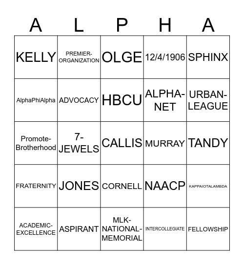 Bingo Card