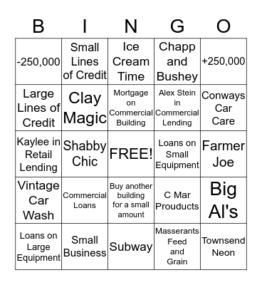 Fall Bingo Card