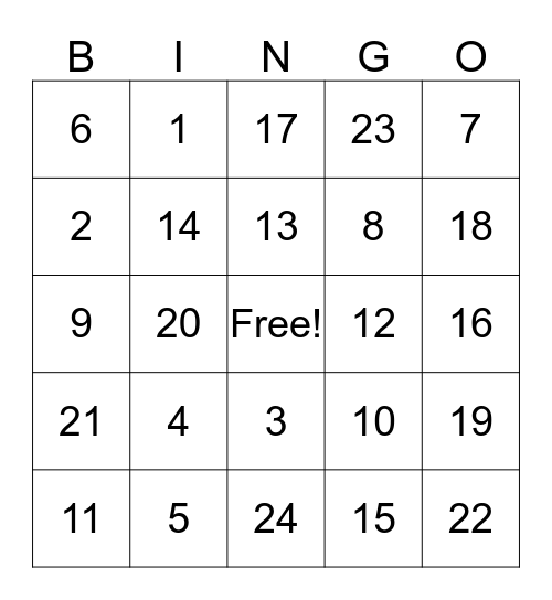 Valentine's Bingo  Bingo Card