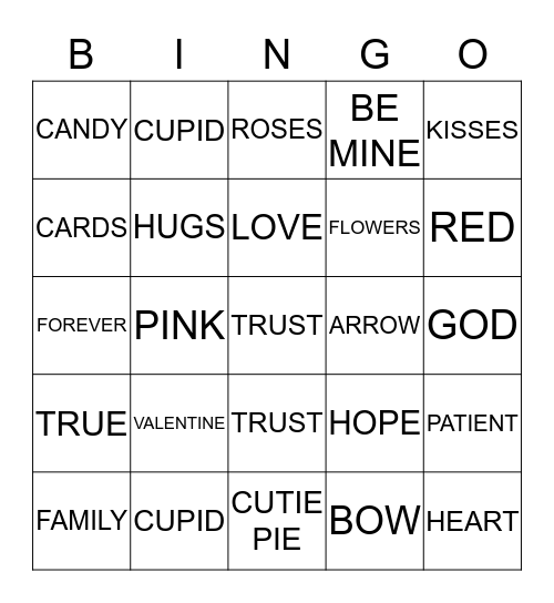 VALENTINE'S  Bingo Card