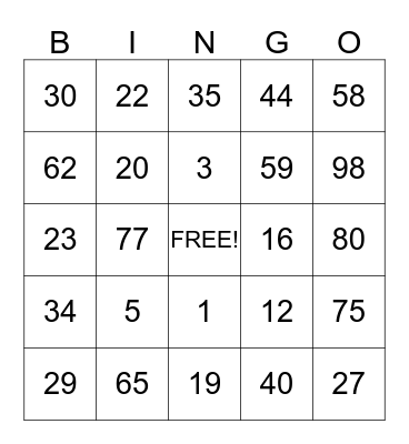 Tupperware Bingo Card