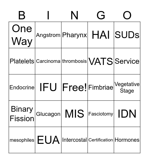 Chapter 1-5 Bingo Card