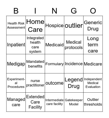 Words Begin with E-O Bingo Card