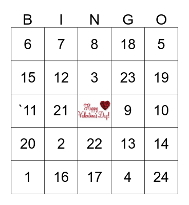 VALENTINE'S  Bingo Card