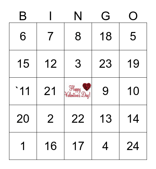 VALENTINE'S  Bingo Card