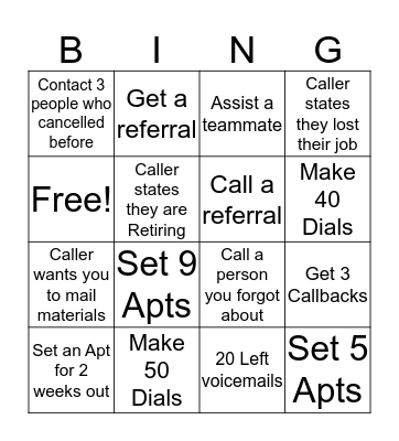 South Hills Bingo Card