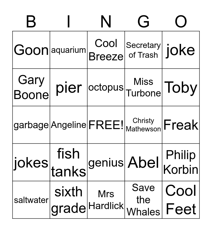 Someday Angeline Bingo Card